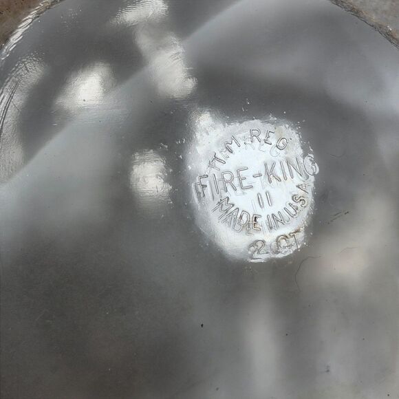 Vintage Fire-King 2 Qt Casserole w/ Culver Ltd 22K Gold & Green Lid Excellent - Picture 8 of 10